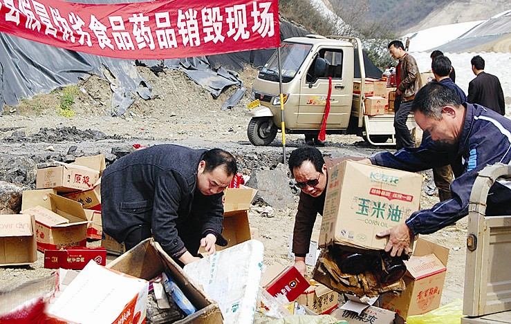 保障食品安全，不合格食品銷毀要專業